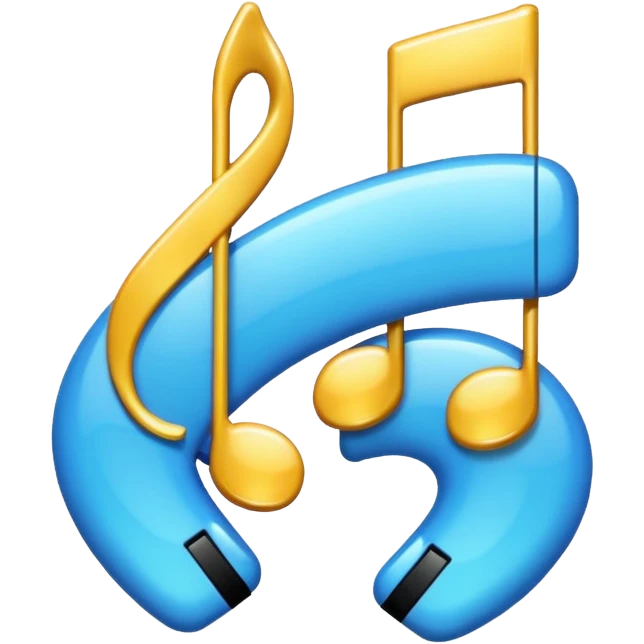 Nota musical en azul emoji