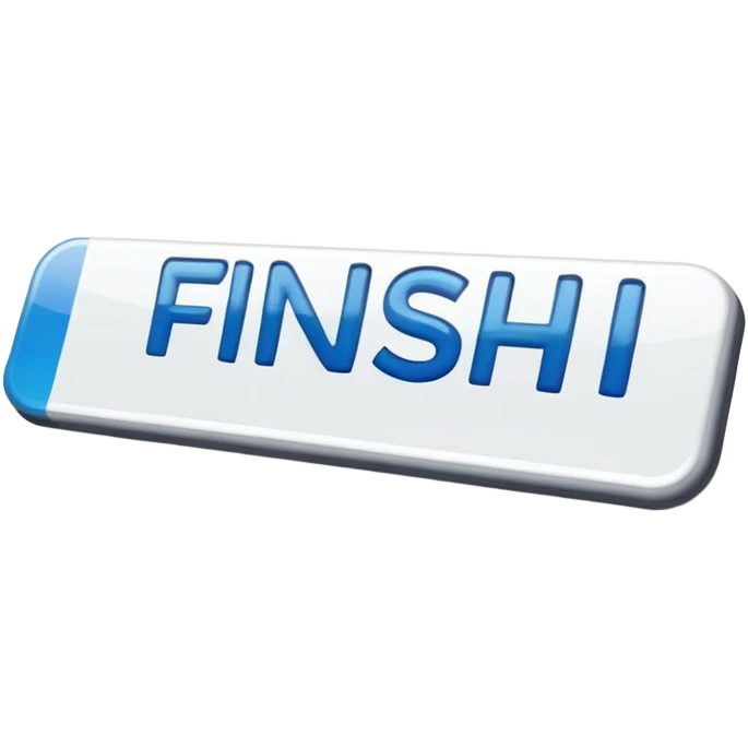 Word "finish" written on a sign emoji