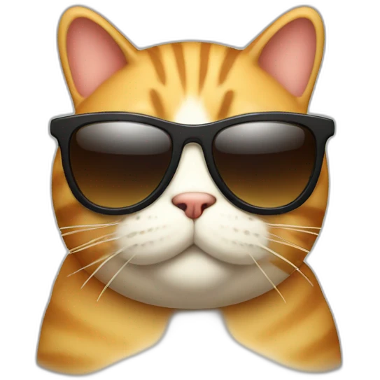 fat cat with sunglass full body  emoji