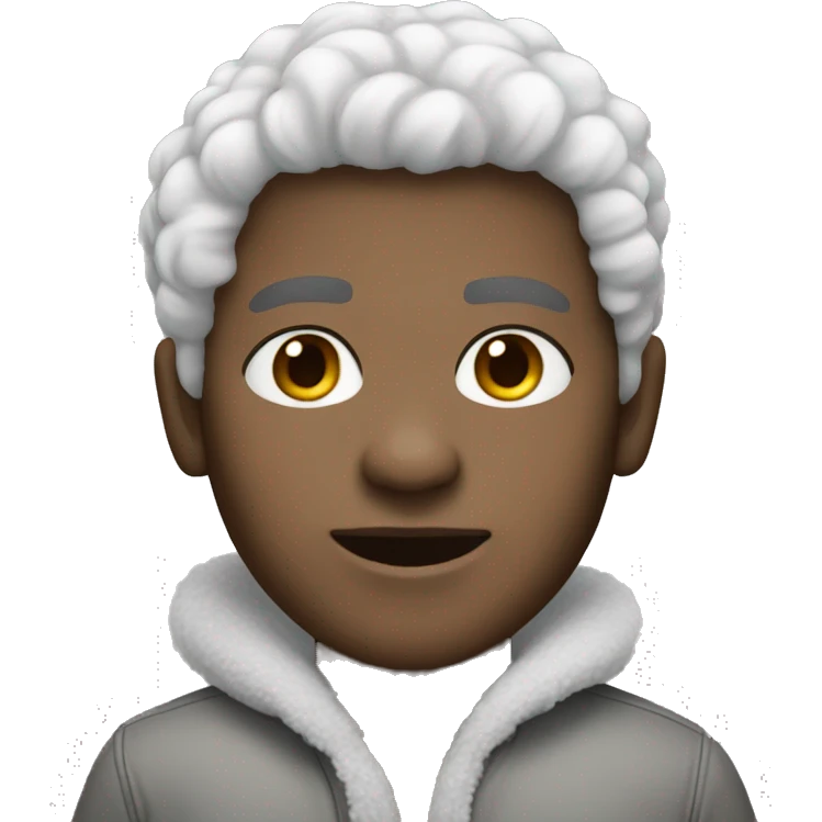 black hair, white skin sherpa emoji