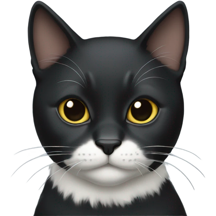 black cat with white markings emoji