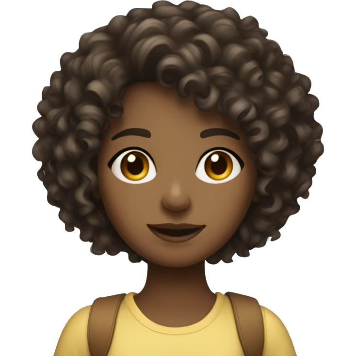 Graphic Designer brunette curly hair girl with laptop emoji
