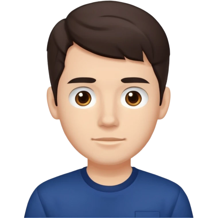 Jay from Kubz Scouts, YouTuber with dark brown hair, navy blue shirt emoji