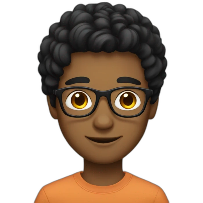black-hair and fair-boy with glasses emoji
