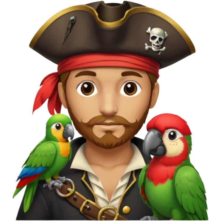 pirate and parrot emoji