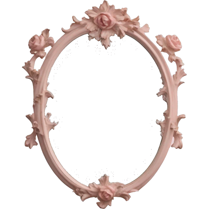 vintage rococo light pink dainty floral mirror emoji