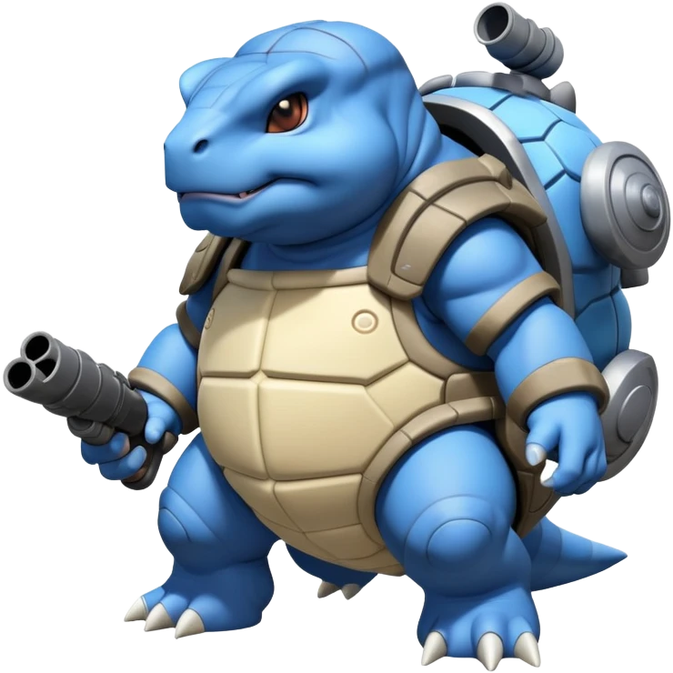 Blastoise with bazookas on its back emoji