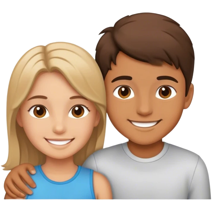 boy and girl smiling together emoji
