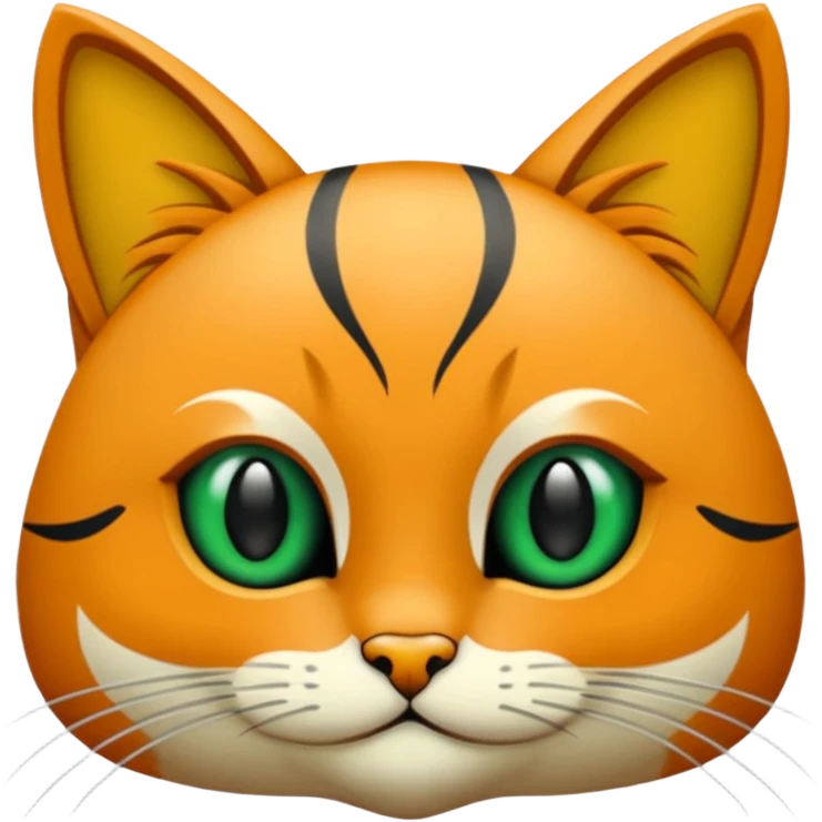 Bir siyah renkli kedi gözleri yeşil ve oturuyor emoji