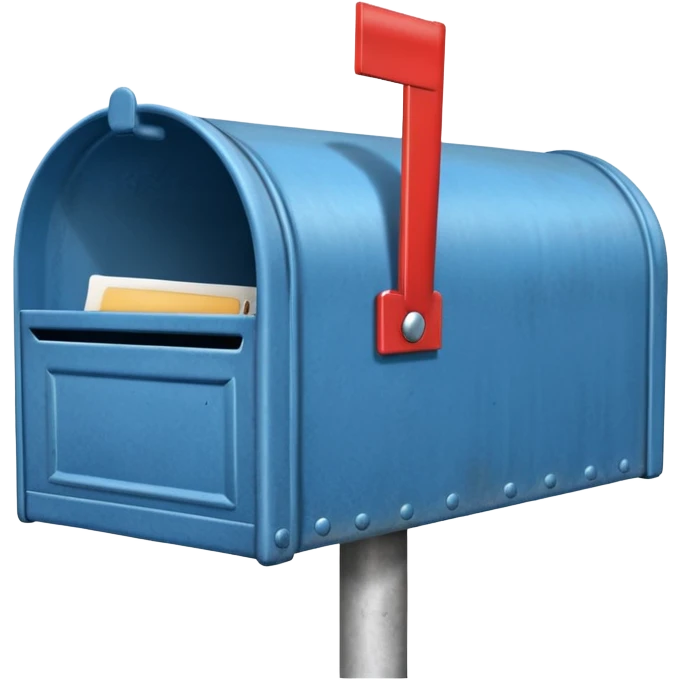 empty open blue mailbox emoji