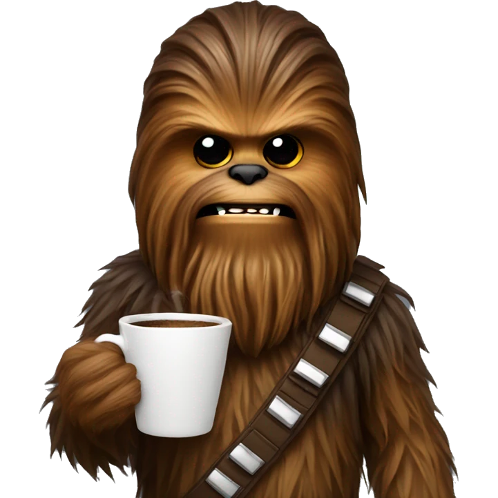 Chewbacca with coffee emoji
