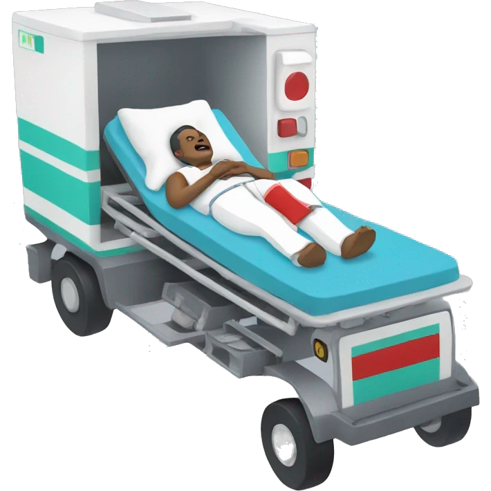 man laying in ambulance  emoji