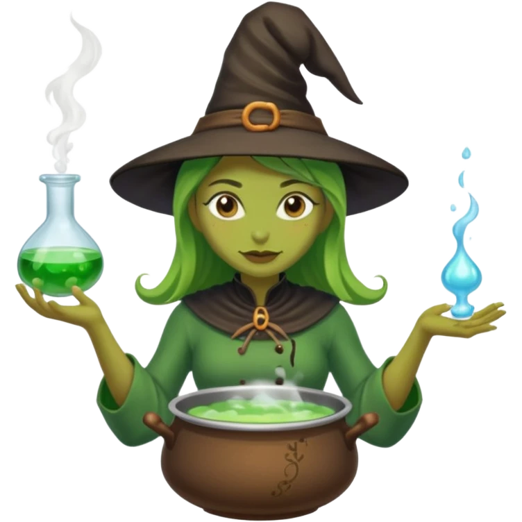 green witch cooking potion emoji