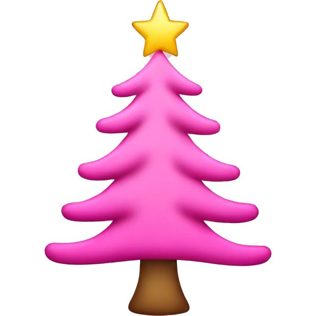 pink christmas tree with lights emoji
