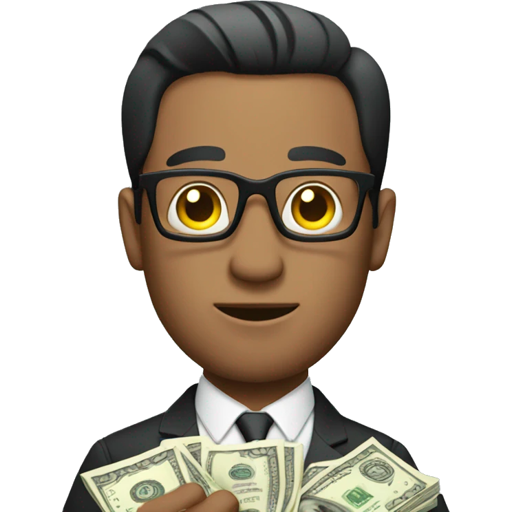 Rich guy holding money emoji
