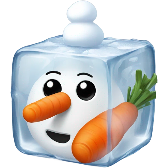 Snowman on an ice cube emoji