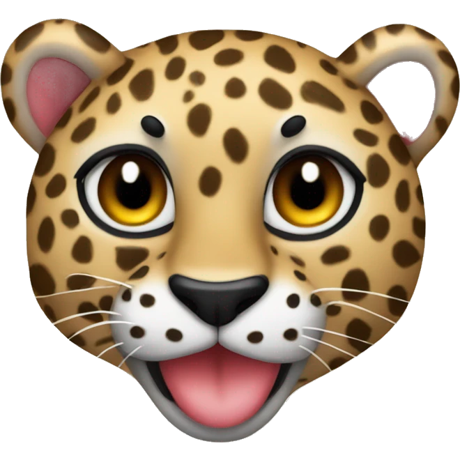 leopardo con corazones  emoji