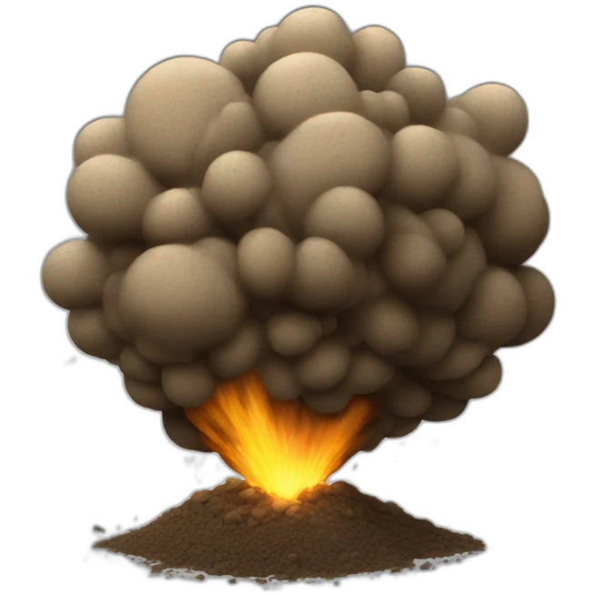 Dirt exploding emoji