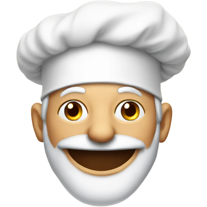 smiling old man portrait with chef hat emoji