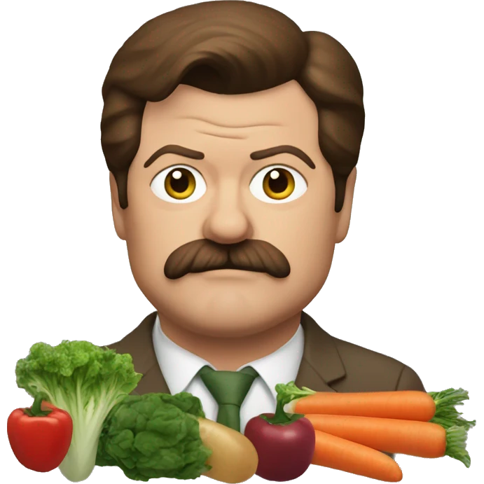 Ron Swanson eating vegetables emoji