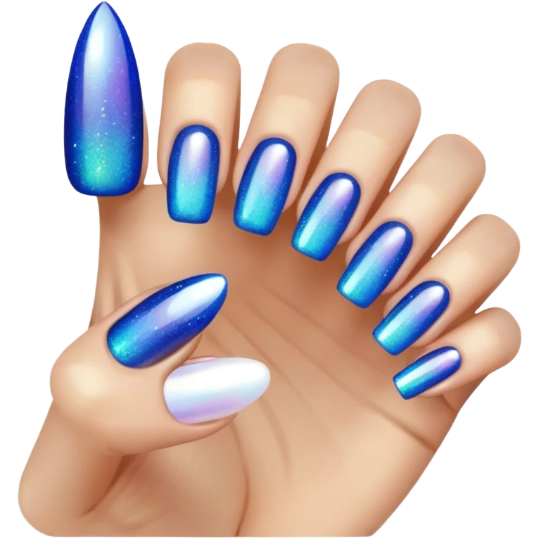 Blue sparkly nails  emoji
