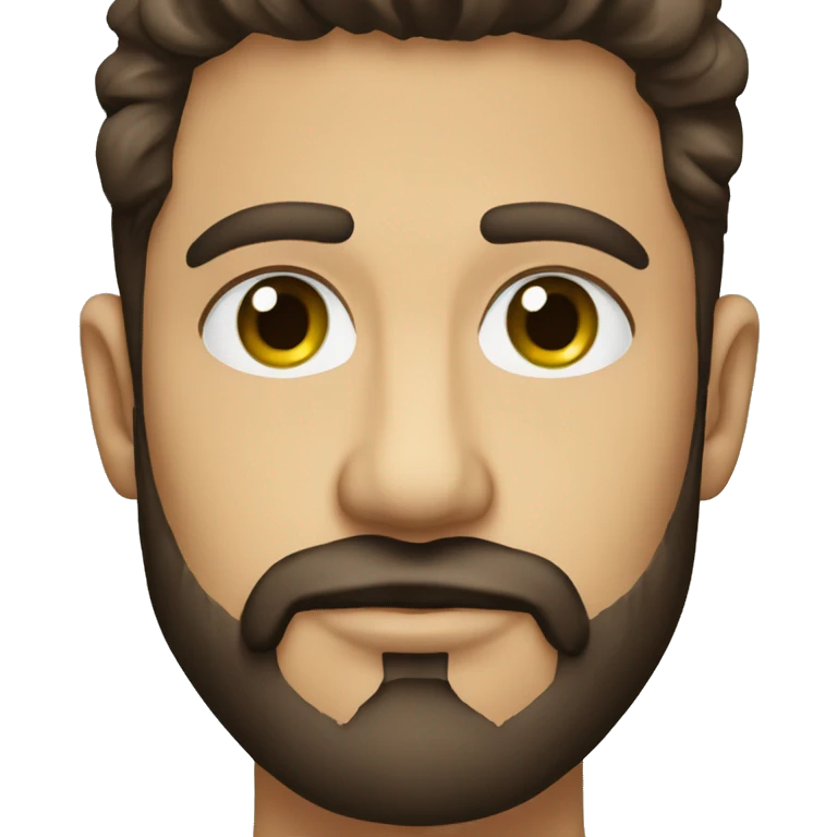 Jovem barba castanha olhos verdes emoji