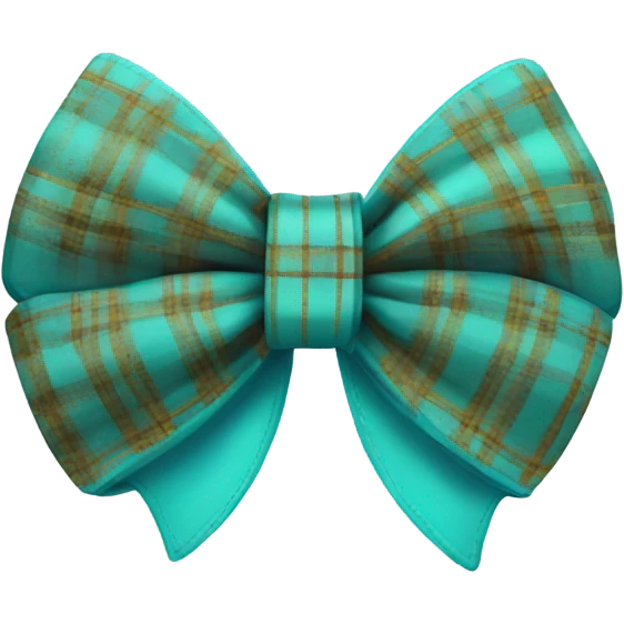 Turquoise plaid western bow emoji