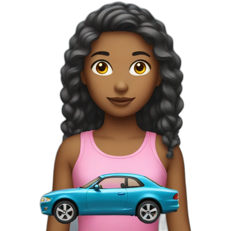 girl with car emoji