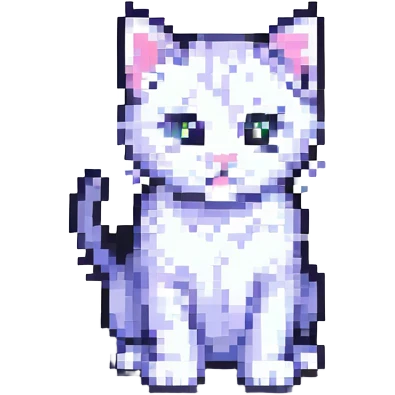 cute kitten, pixel art style emoji