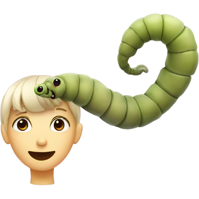 worm with girl head emoji