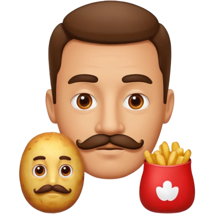 fried potato red pack with eyes and mustache emoji