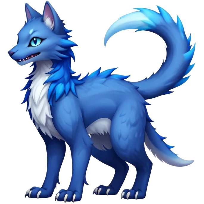 Kawaii dark vibrant edgy fantasy ethereal feline-vernid-sergal-fursona animal creature with a tufted tail full body emoji