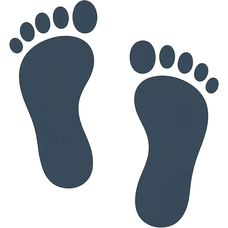 flat design style footprints emoji