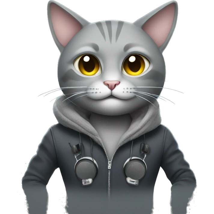 Djing Grey cat emoji