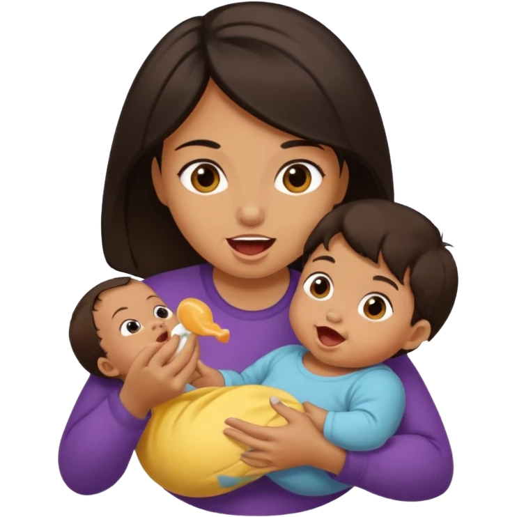 woman pretending to eat baby emoji