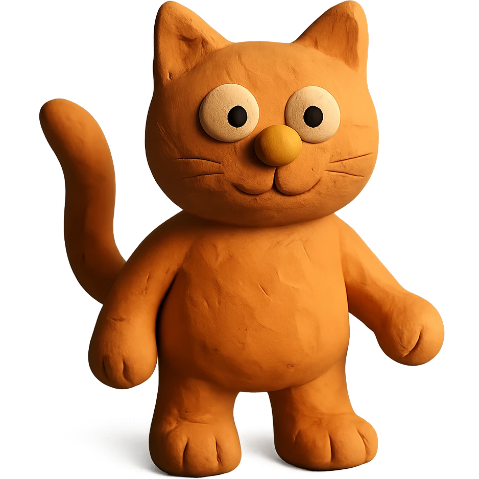 claymation style cat emoji