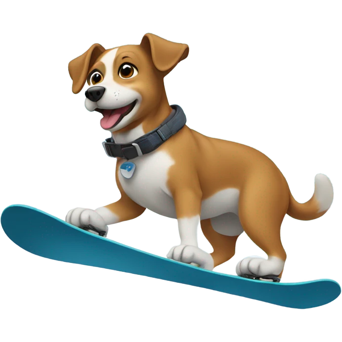 Dog snowboarding emoji