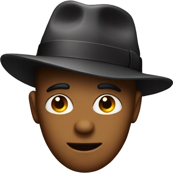 Emoji wearing a fedora emoji