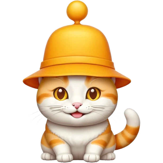 Cheese cat wearing a yellow hat emoji