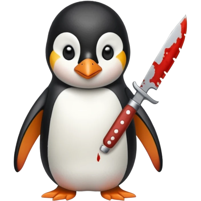 Pinguin with bloody knife emoji