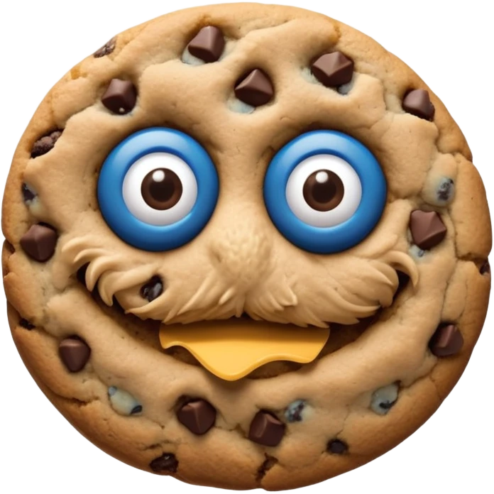 sesame street cookie monster only face and cookie emoji