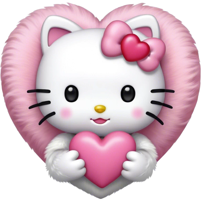 Hello kitty holding pink heart emoji