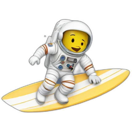 Astronaut simpson surfing on the moon emoji