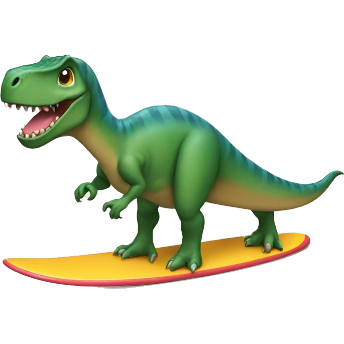 Dinosaur going surfing emoji