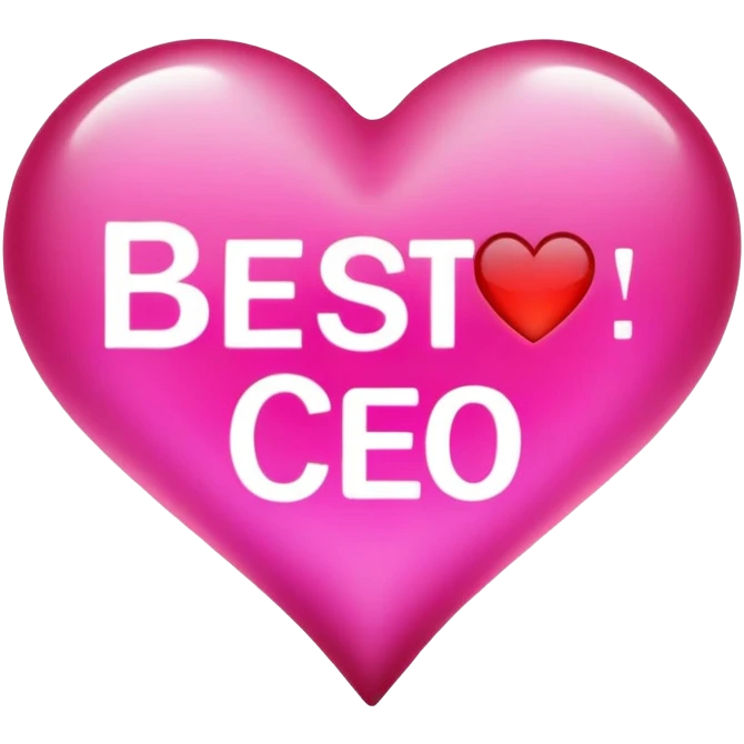 glowing matte transparent heart with text "Best CEO" emoji