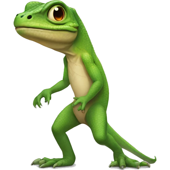 Lizard tip toeing emoji