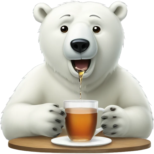 Polar bear drinking tea emoji