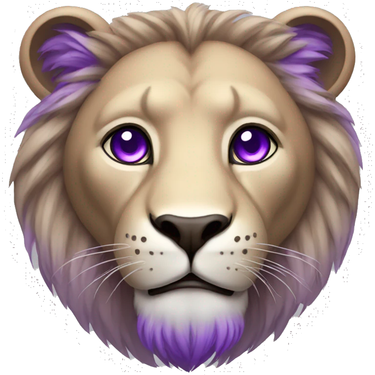 Lion with purple eyes emoji