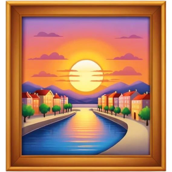 Sunset in town  emoji