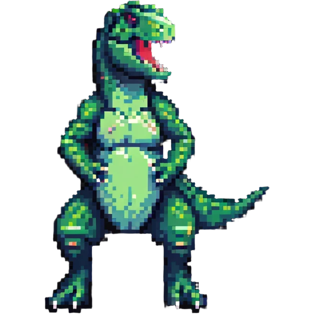 man T-Rex pixel art emoji